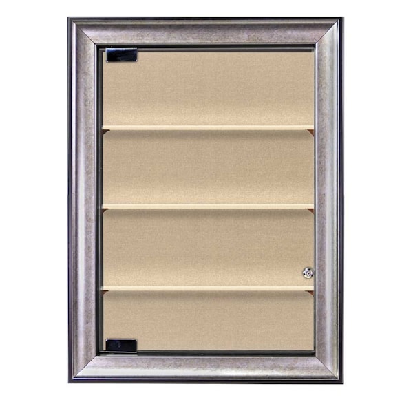 Indoor Enclosed Combo Board, 48"x36", Black Frame/Burgundy & Amethyst